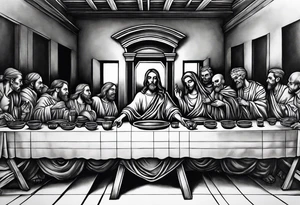 Skeleton last supper tattoo idea