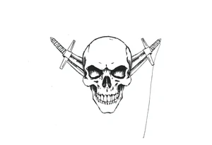 To Swords and a skull tattoo idea