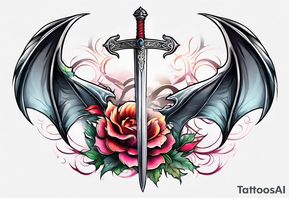back sword tattoo
with wrapped dragon tattoo idea