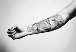 thin tattoo that cirlces the arm and forearm tattoo idea