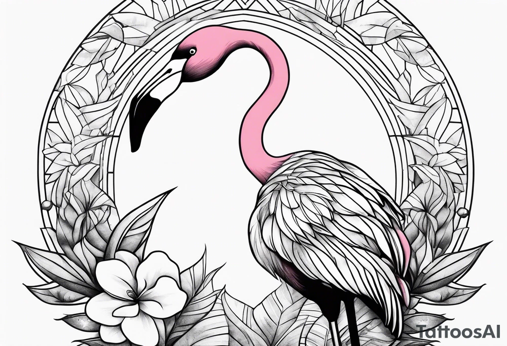 cute flamingo tattoo idea