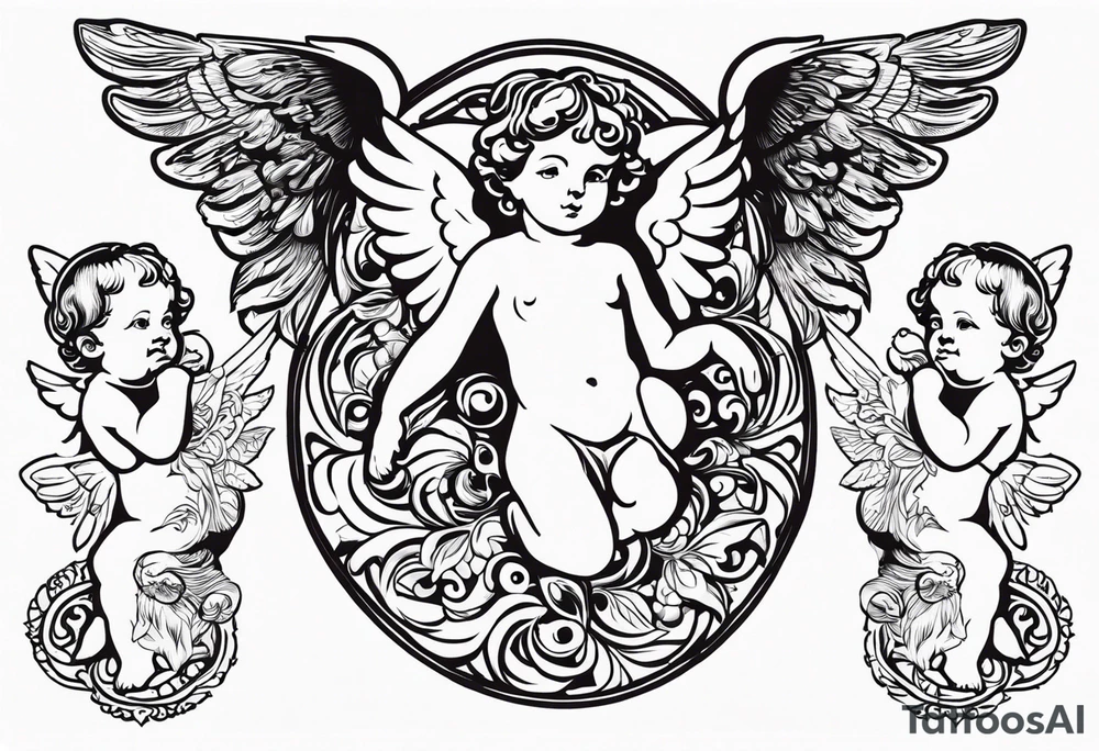 putti without wings tattoo idea