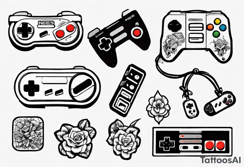 Nes gamepad tattoo idea