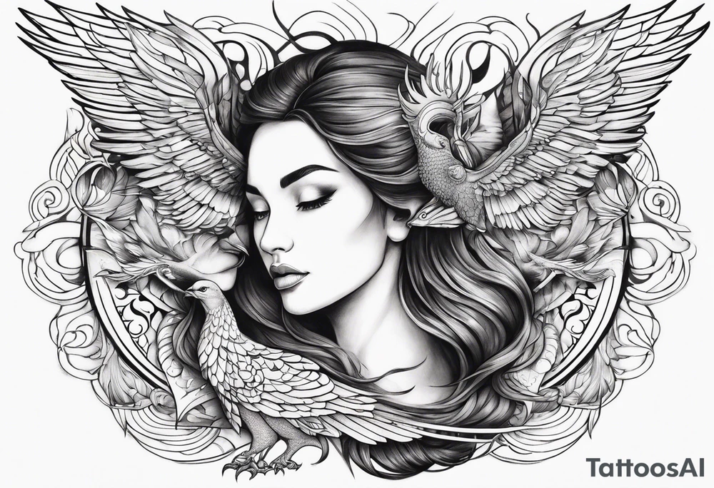 strength, pisces, phoenix, small, nuanced, positive tattoo idea strength, pisces, phoenix, small, nuanced, positive tattoo idea
