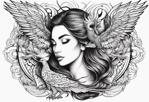 strength, pisces, phoenix, small, nuanced, positive tattoo idea