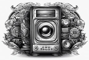 sleeve tattoo design describing a computer part tattoo idea
