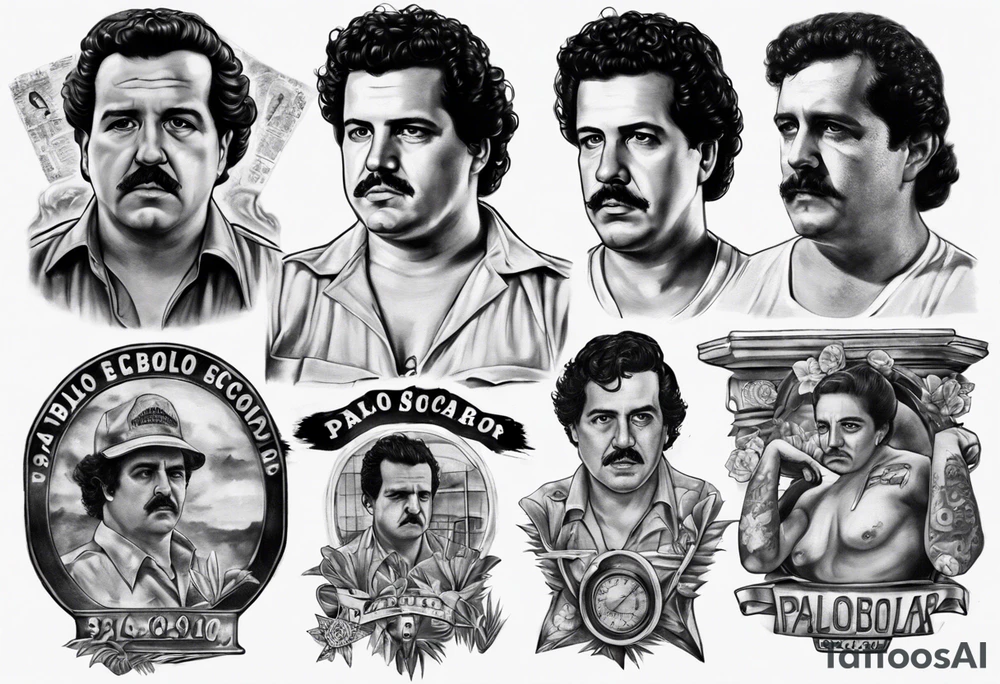 Pablo escobar prison board realism tattoo idea