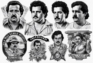 Pablo escobar prison board realism tattoo idea