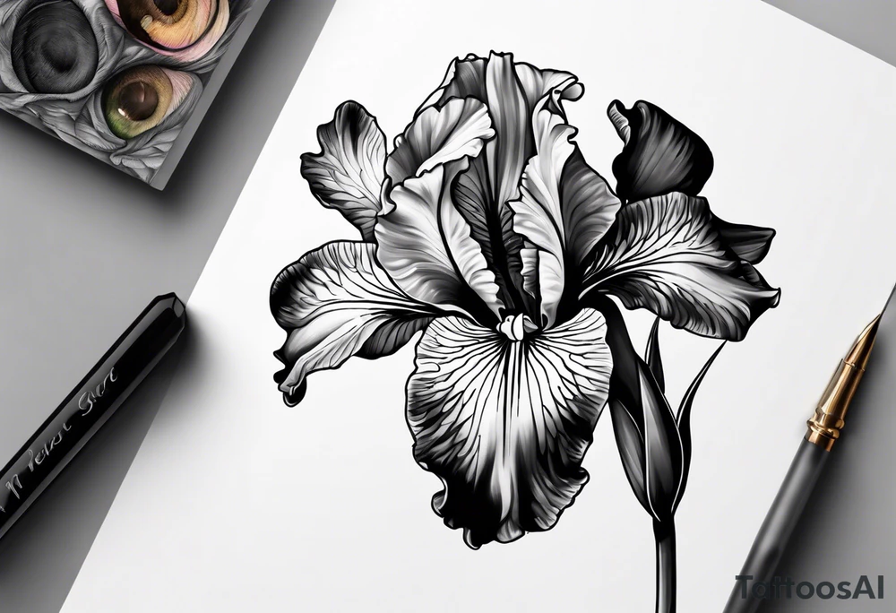 Iris flower tattoo idea
