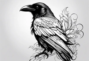 outline of a Raven tattoo idea