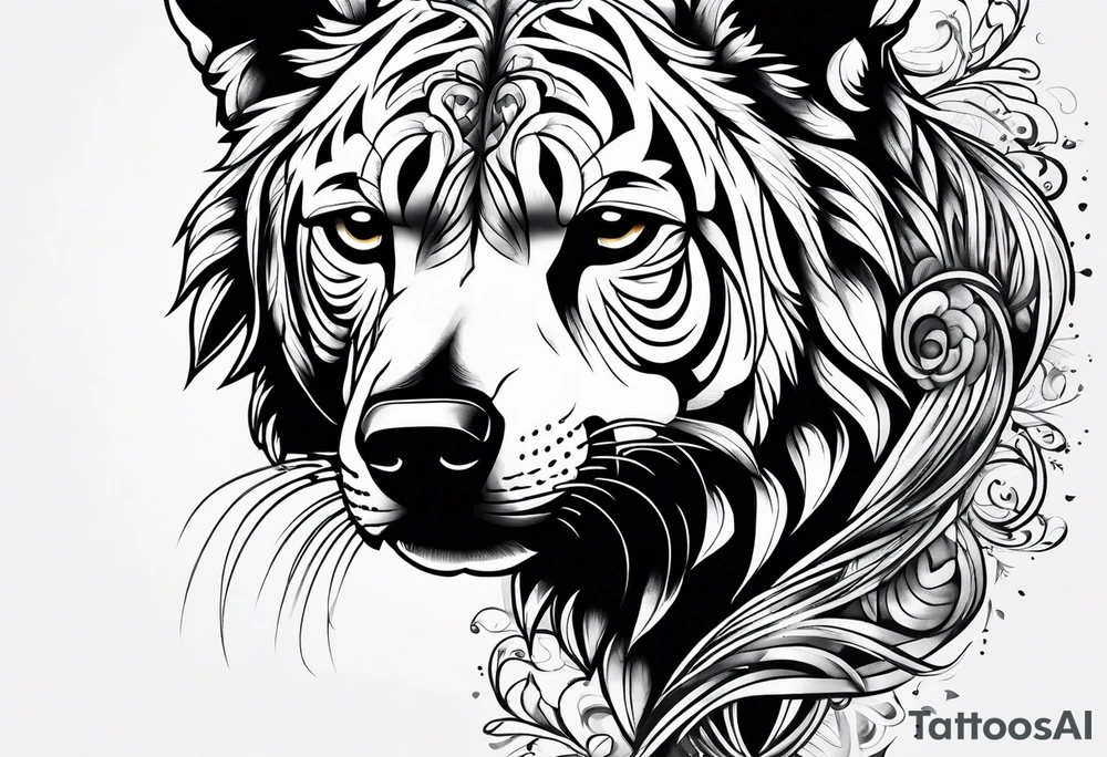 Road inside of paw print tattoo idea