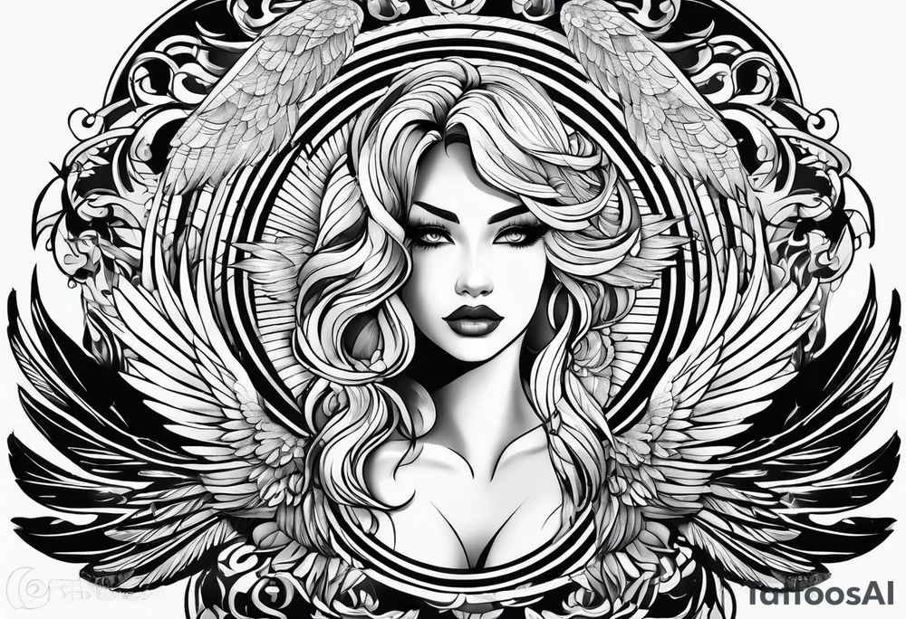 Wings with number 22 tattoo idea