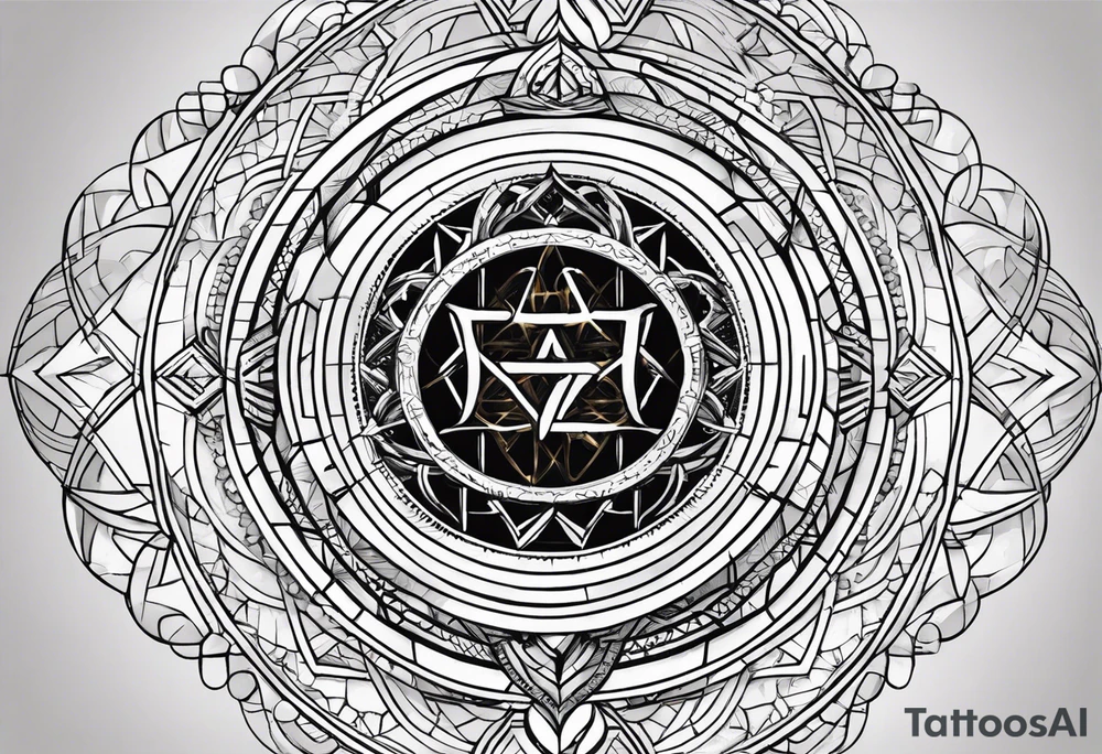 combine the symbol of pi and geometric patterns representing the golden ratio in my tattoo design. Additionally, I'd like to include symbols related to Reiki and Stoic philosophy. tattoo idea