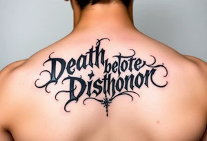 Calligraphy cholo writing death before dishonor tattoo idea