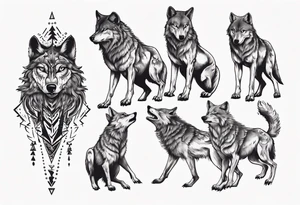 wolf on its hind legs tattoo idea
