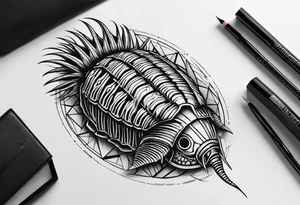 Geometric trilobite tattoo idea