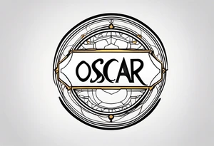 name in a circle: Oscar tattoo idea