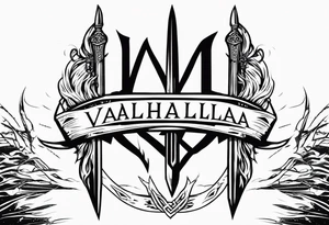 Valhalla fire sword shield barbed wire tattoo idea