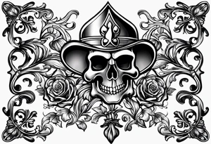 Fleur de lis with skulls tattoo idea