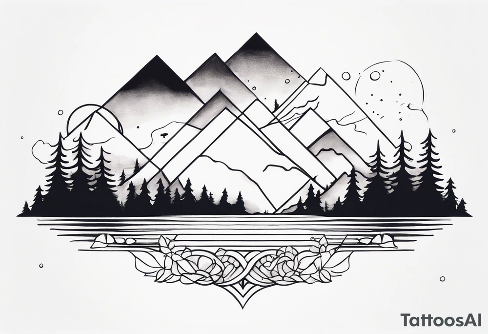Small Horizontal tattoo inspired by nature that will go across thigh tattoo idea