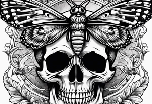 Skull wearing buttefly tattoo idea