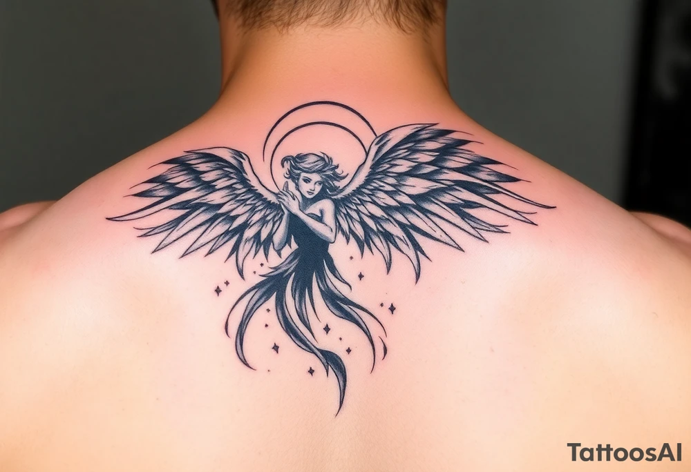 Archangel ariel tattoo stencil tattoo idea