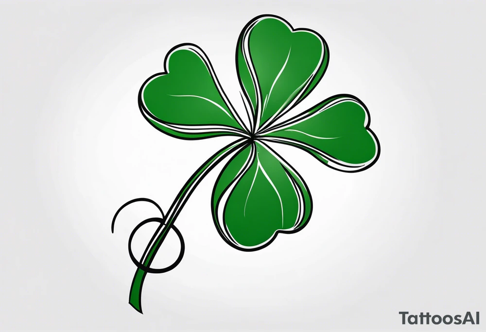 a single three leaf clover with vine tattoo idea