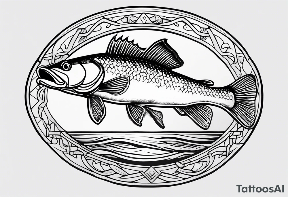 outline walleye simple small no scales tattoo idea