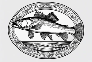 outline walleye simple small no scales tattoo idea