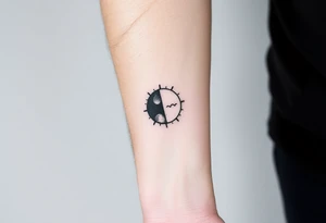 Forearm tattoo for a man using the name “Tatayana” Starting from the wrist, stretching to the elbow with the sun and moon tattoo idea