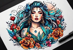 Tattoos for a driven, positive,  humble person who loves swimming and nature. She is kind , loves humanity. Represent my soul on the tattoo tattoo idea