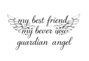 my best friend is my guardian angel with angel wings tattoo idea