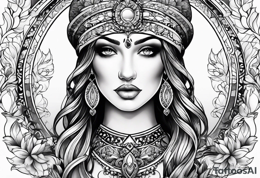 divine feminine sleeve tattoo tattoo idea