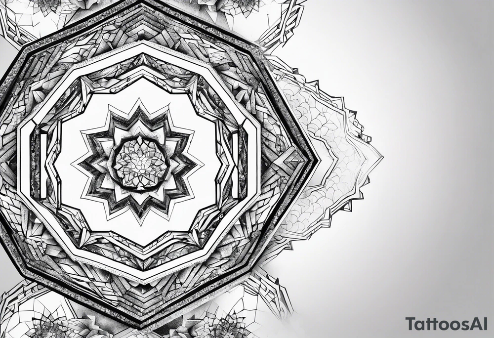 Hexagon linked ice crystal cloud tattoo idea