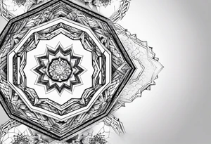 Hexagon linked ice crystal cloud tattoo idea