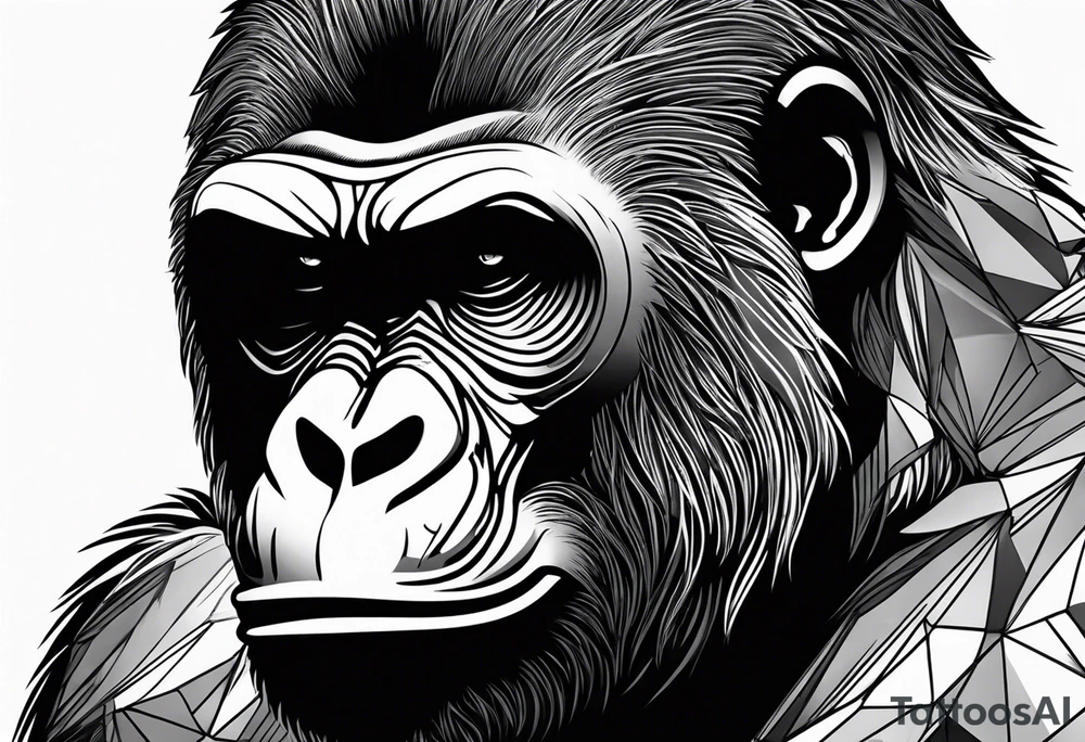 gorilla with a mask tattoo idea