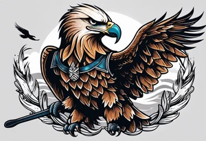 eagle holding an oar tattoo idea
