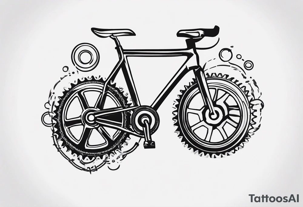 bicycle gear and chain around wrist tattoo idea