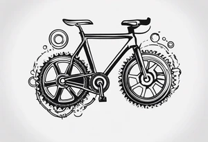 bicycle gear and chain around wrist tattoo idea