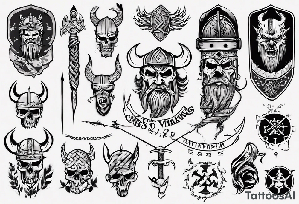 Tattoo banner
 saying “Viking Customs” tattoo idea