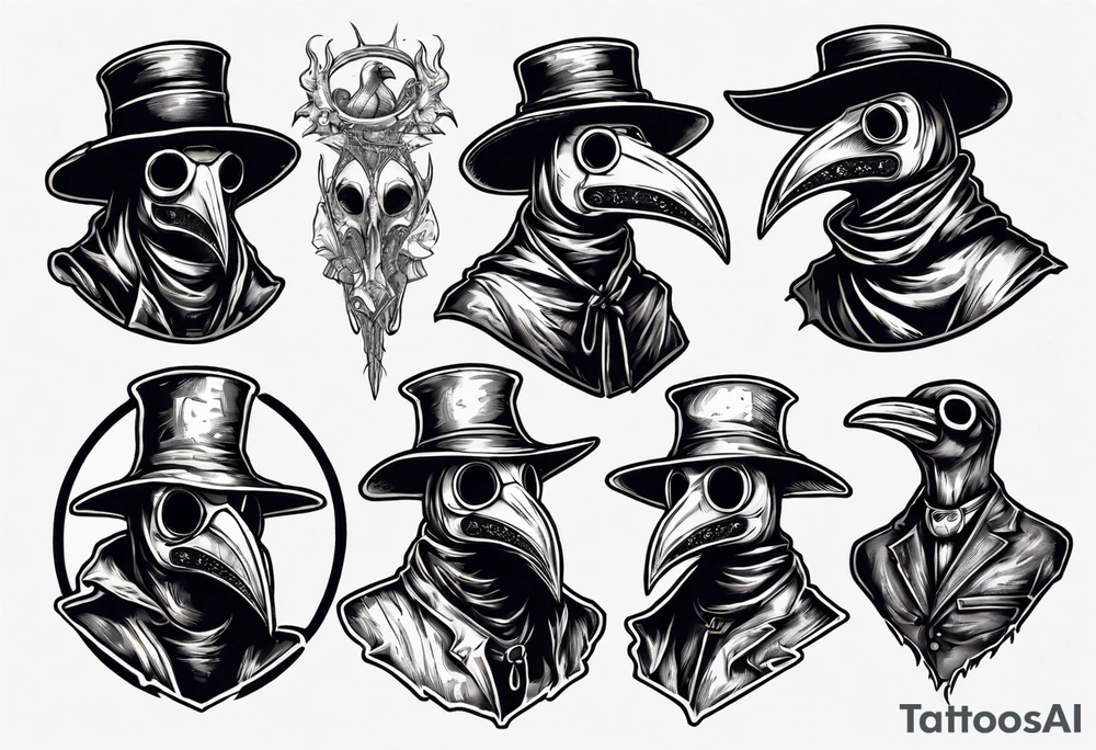 plague doctor vintage tattoo idea