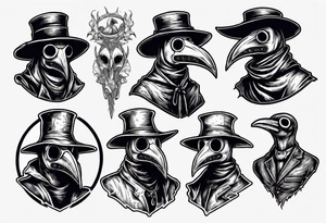 plague doctor vintage tattoo idea