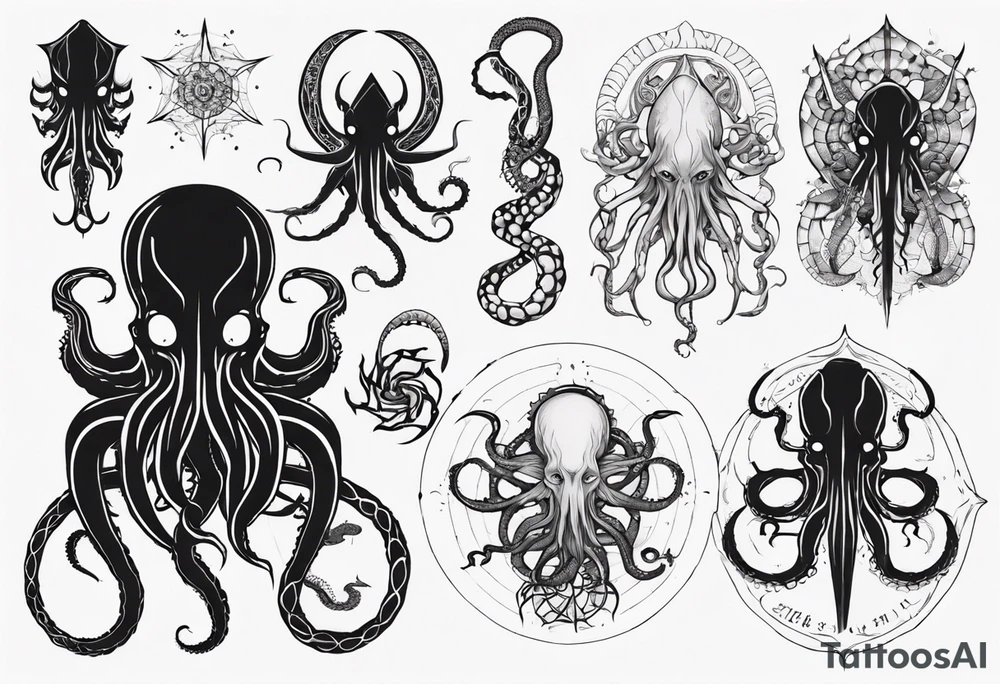 Cthulhu mythe long tattoo
with lot of tentacle tattoo idea