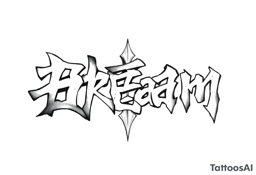 dream japanese font tattoo idea
