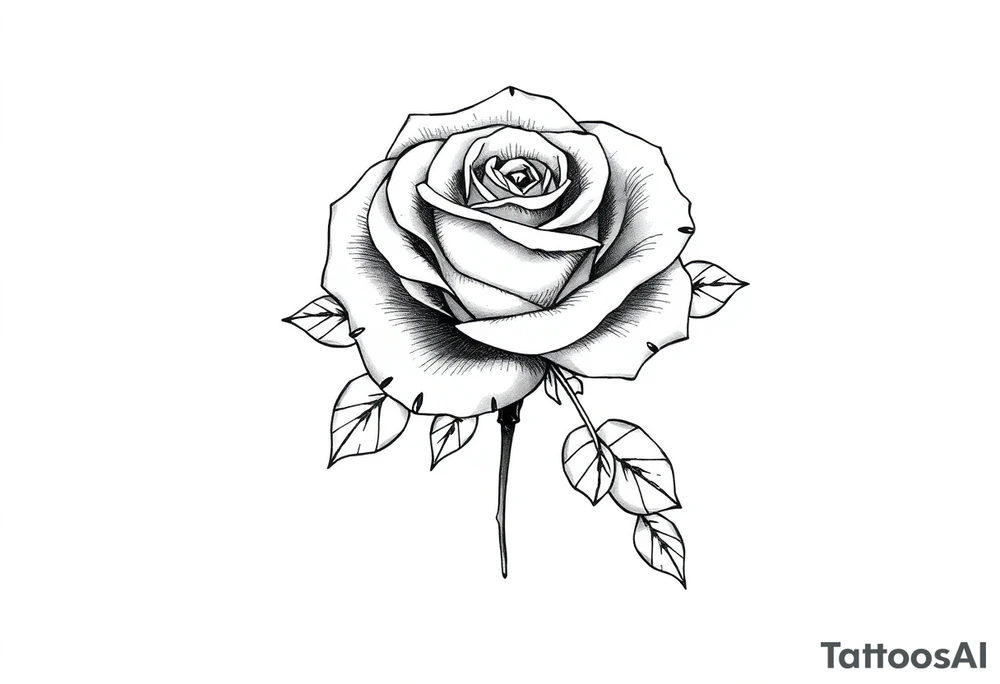 ROSE WQITH FLORIDA WRITTEN AS THE STEM tattoo idea
