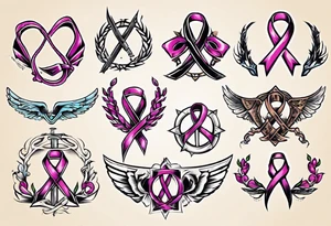 Cancer awareness ribbon tattoo idea