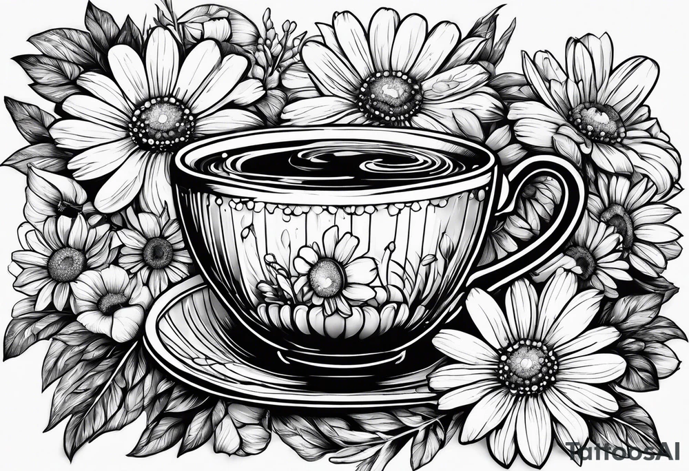 Chamomile tea tattoo idea