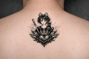 Kiki with heart and crown tattoo idea