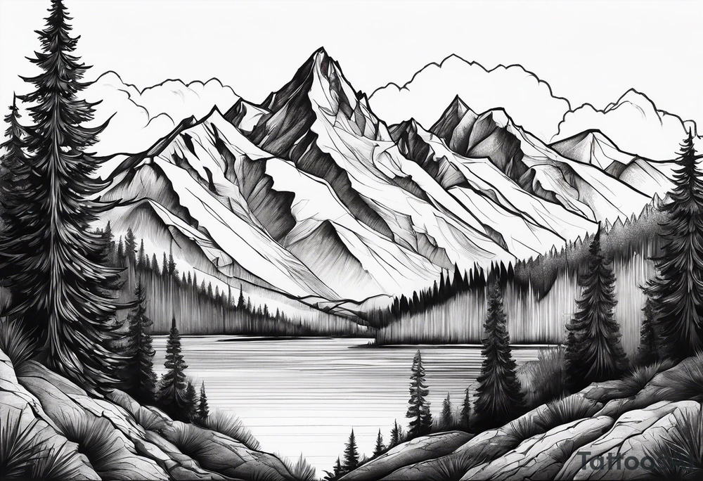 Mountains, concept tattoo idea