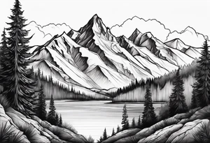 Mountains, concept tattoo idea